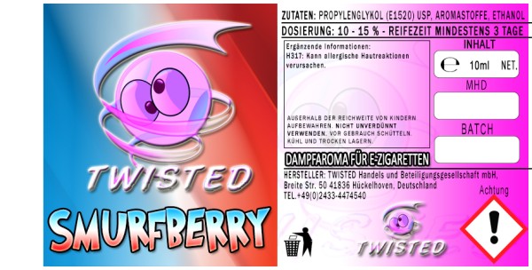 Twisted Aroma Smurfberry 10ml