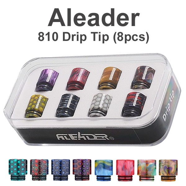 Aleader Drip Tip 810 resin, diverse Farben 8er Pack